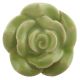 Pea Green Rose Ceramic Flower Cabinet Knob